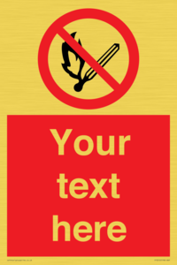 PF5212: Custom No Open Flames Sign