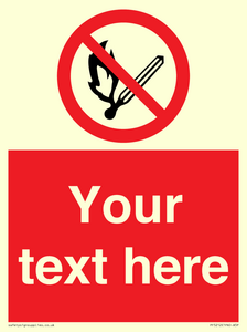 PF5212: Custom No Open Flames Sign