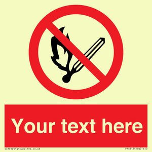 PF5212: Custom No Open Flames Sign