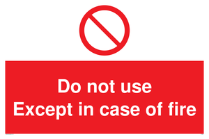 PF5685: Do not use except in case of fire
