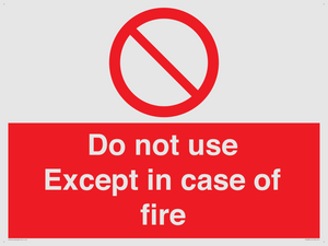 PF5685: Do not use except in case of fire