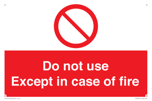 PF5685: Do not use except in case of fire