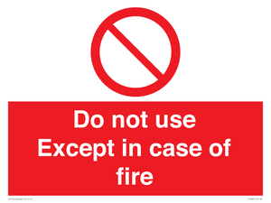 PF5685: Do not use except in case of fire