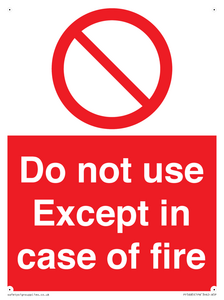 PF5685: Do not use except in case of fire