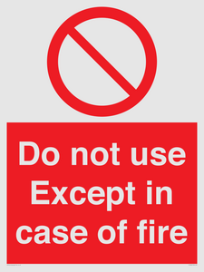 PF5685: Do not use except in case of fire