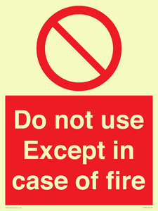 PF5685: Do not use except in case of fire