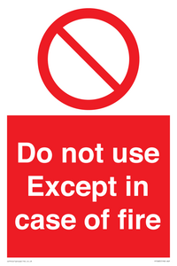 PF5685: Do not use except in case of fire