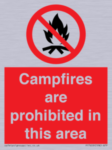 PF7659: Campfires are prohibited this area