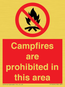 PF7659: Campfires are prohibited this area