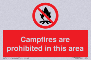 PF7659: Campfires are prohibited this area