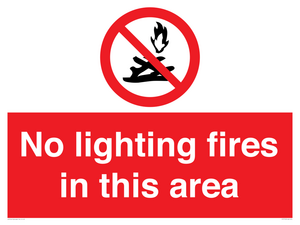 PF7719: No lighting fires in this area