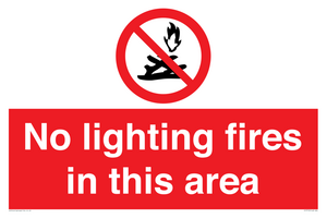 PF7719: No lighting fires in this area