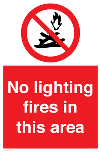 PF7719: No lighting fires in this area