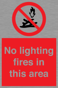 PF7719: No lighting fires in this area