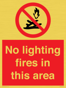 PF7719: No lighting fires in this area