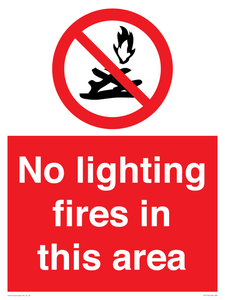 PF7719: No lighting fires in this area