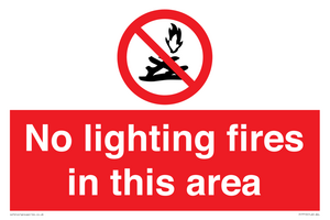PF7719: No lighting fires in this area