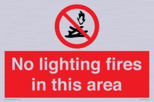 PF7719: No lighting fires in this area