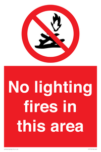 PF7719: No lighting fires in this area
