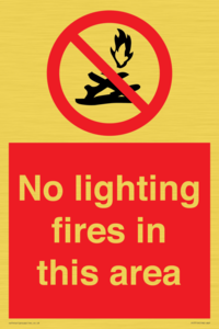 PF7719: No lighting fires in this area