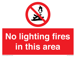 PF7719: No lighting fires in this area
