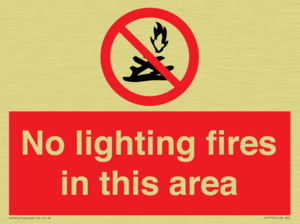 PF7719: No lighting fires in this area