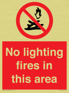 PF7719: No lighting fires in this area