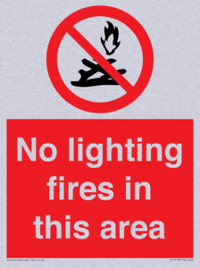 PF7719: No lighting fires in this area