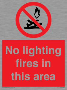 PF7719: No lighting fires in this area