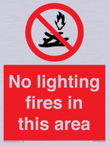 PF7719: No lighting fires in this area