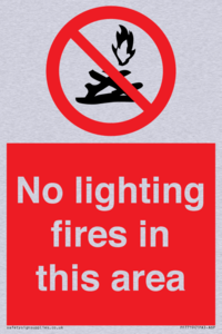 PF7719: No lighting fires in this area