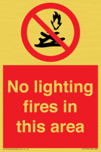 PF7719: No lighting fires in this area