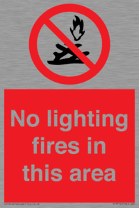 PF7719: No lighting fires in this area