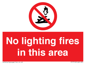 PF7719: No lighting fires in this area
