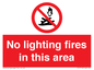 PF7719: No lighting fires in this area