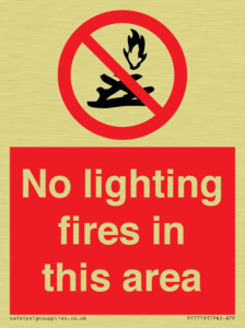 PF7719: No lighting fires in this area