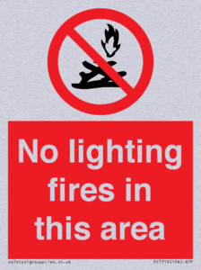 PF7719: No lighting fires in this area