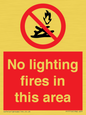 PF7719: No lighting fires in this area