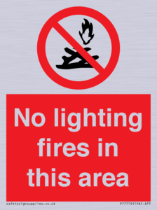 PF7719: No lighting fires in this area
