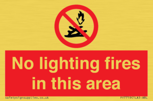 PF7719: No lighting fires in this area