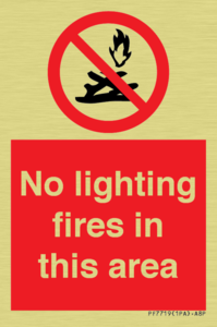 PF7719: No lighting fires in this area