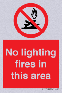 PF7719: No lighting fires in this area