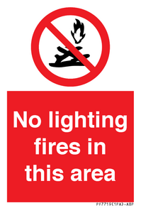 PF7719: No lighting fires in this area