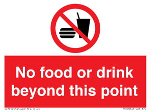 PH10044: No food or drink beyond this point