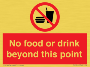 PH10044: No food or drink beyond this point
