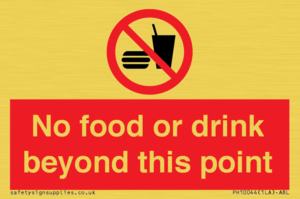 PH10044: No food or drink beyond this point