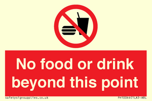 PH10044: No food or drink beyond this point