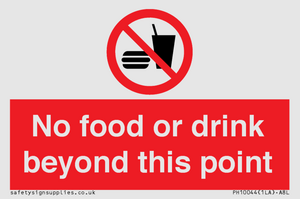 PH10044: No food or drink beyond this point