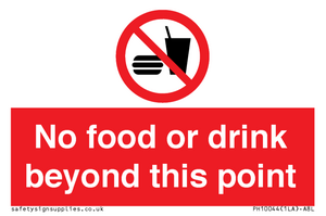 PH10044: No food or drink beyond this point