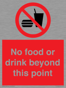 PH10044: No food or drink beyond this point